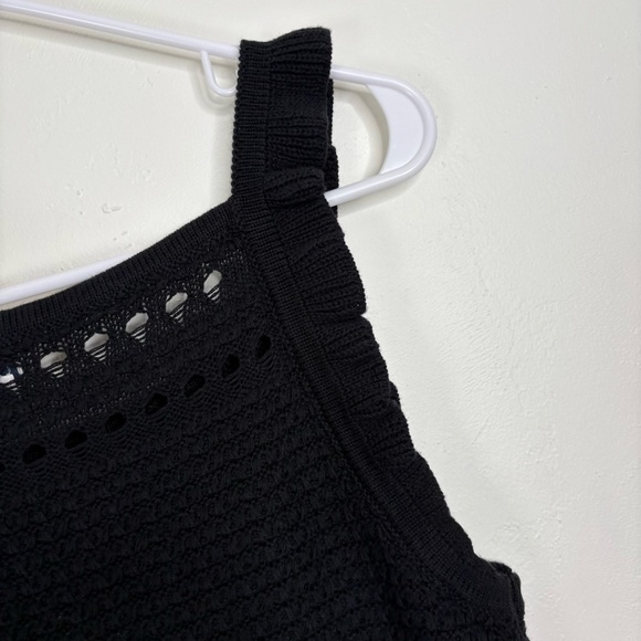 J. Crew Black Crochet Sweater Knit Tank Top Women’s Small - Picture 3 of 6